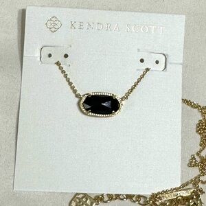 Kendra Scott Elisa Series Black Glass Azalea Illusion Pendant Necklace